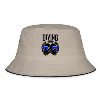Diving Team Diving - Bucket Hat - khaki/black - Front