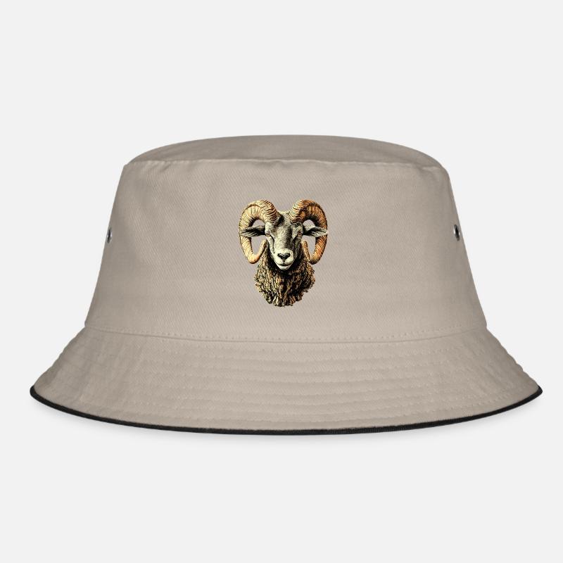 Widder Mufflon Aries Wilde Schafe Männliches Schaf Bucket Hat