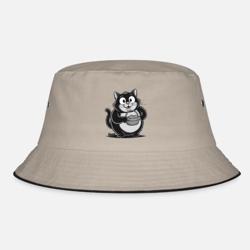 Dicke Katze mit Keks Snacks Bucket Hat