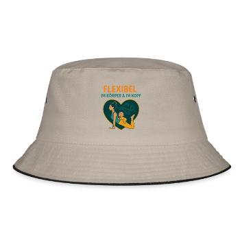 Flexible in Body & Mind – Yoga Mom - Bucket Hat - khaki/black - Front