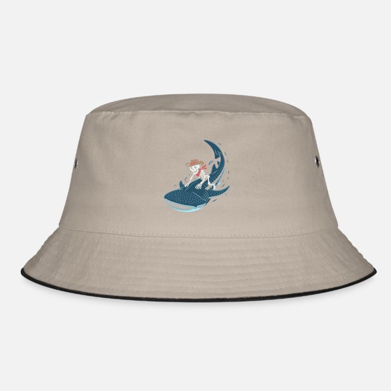 Squelette de cow-boy sur requin baleine - Bob - kaki/noir