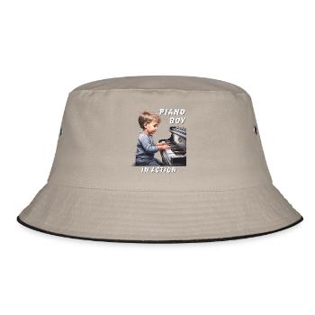 PIANO BOY IN ACTION - Bucket Hat - Khaki/Schwarz - Vorne
