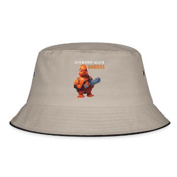 ICH KANN AUCH ANDERS - Bucket Hat - Khaki/Schwarz - Vorne