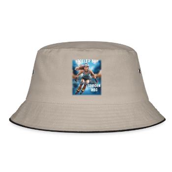 FRAU ROLLER AN SORGEN WEG - Bucket Hat - Khaki/Schwarz - Vorne