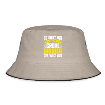 So Sieht Der Große Buder Der Welt Aus - Bucket Hat - Khaki/Schwarz - Vorne