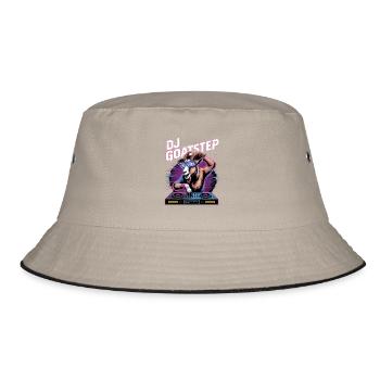 DJ GOATSTEP Rave Electro Ziege DJ Party - Bucket Hat - Khaki/Schwarz - Vorne