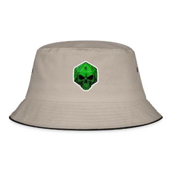 Mystic D20 Cube with Skull – Fantasy - Bucket Hat - khaki/black - Front