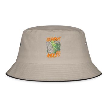 Ernsthaft über Kubanischer Ritter Anolis seit 2014 - Bucket Hat - Khaki/Schwarz - Vorne