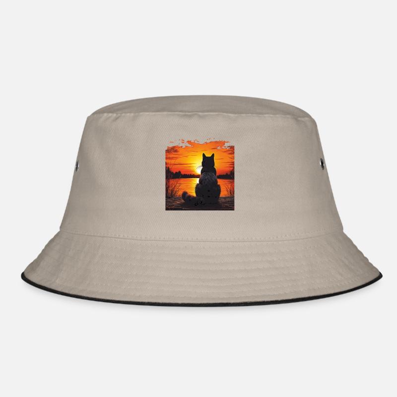 CAT SUNSET Bucket Hat