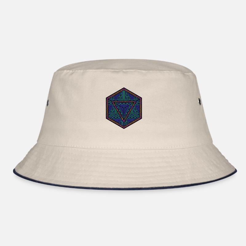 Mandala Kaleidoscope Triangle Pattern Psychedelic Bucket Hat