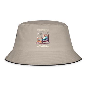 Stealth mode: after bedtime | Parents - Bucket Hat - khaki/black - Front