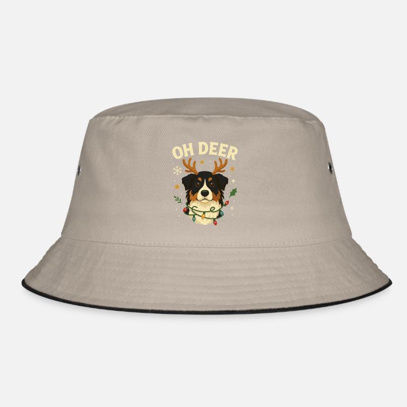 Cute Australian Shepherd Christmas Design - Bucket Hat - khaki/black