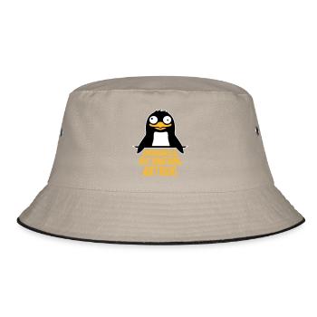 Undiagnosed But Something Ain't Right Penguin Cool - Bucket Hat - khaki/black - Front