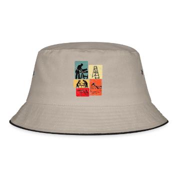 DIY Projekt Spruch Familienzeit - Bucket Hat - Khaki/Schwarz - Vorne
