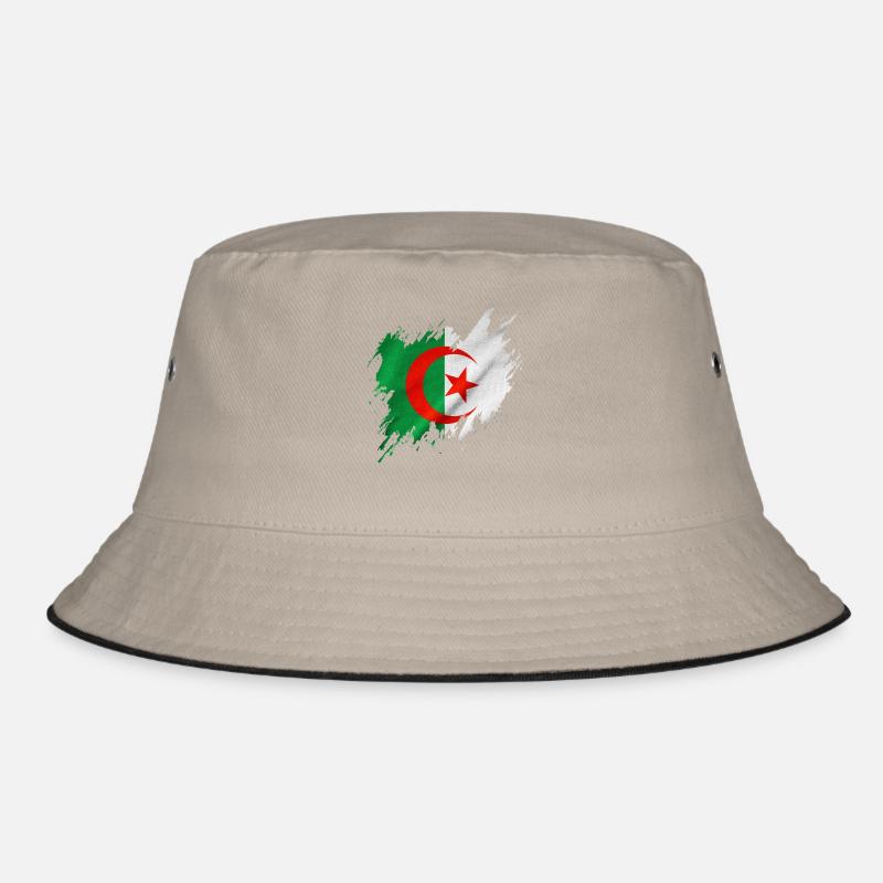 Drapeau de l’Algérie, style déchiré - Bob - kaki/noir