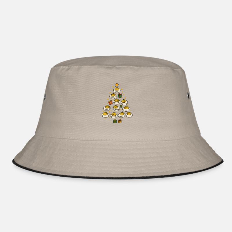 Deviled Egg Christmas Tree Funny Holiday Design Bucket Hat