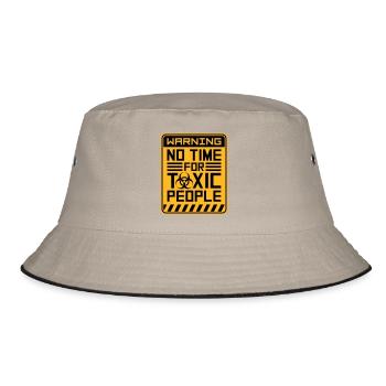 No Time Toxic People Boundaries Self Care Saying - Bucket Hat - khaki/black - Front