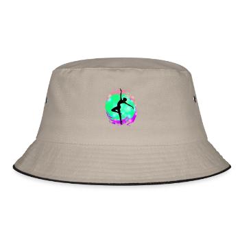 Tänzerin Silhouette Neon-Splash - Bucket Hat - Khaki/Schwarz - Vorne