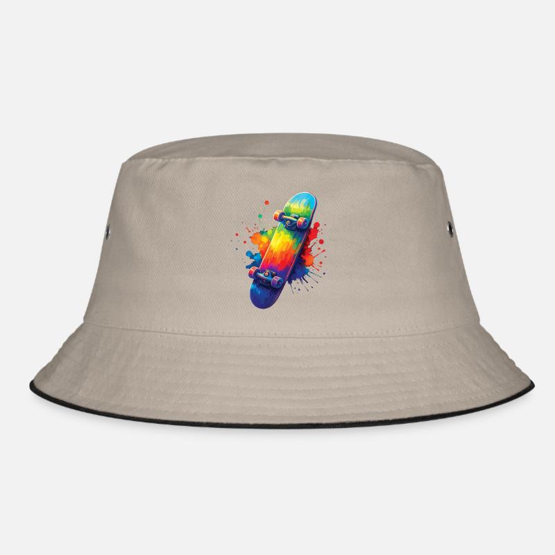 Multicolor Skateboard - Art Splash Skate Bucket Hat