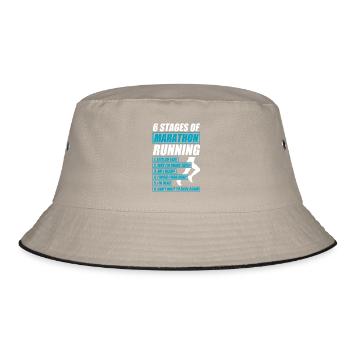 6 Stages of Marathon Funny Run Jogging Runner - Bucket Hat - khaki/black - Front