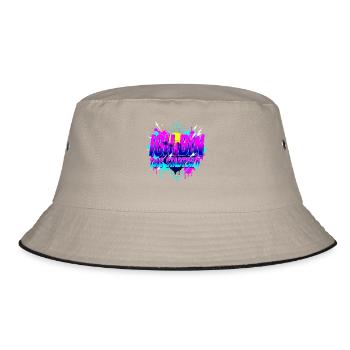 Ich Bin das Stadtbild - 80er Retro Synthwave Neon - Bucket Hat - Khaki/Schwarz - Vorne