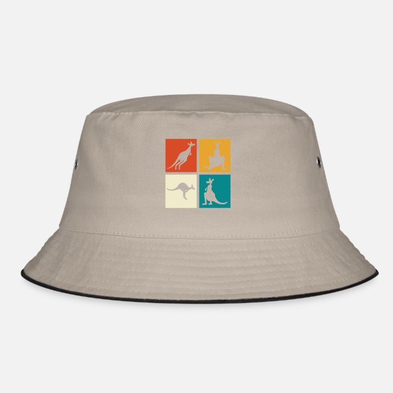 Kangaroo Four-Frame Silhouettes Bucket Hat