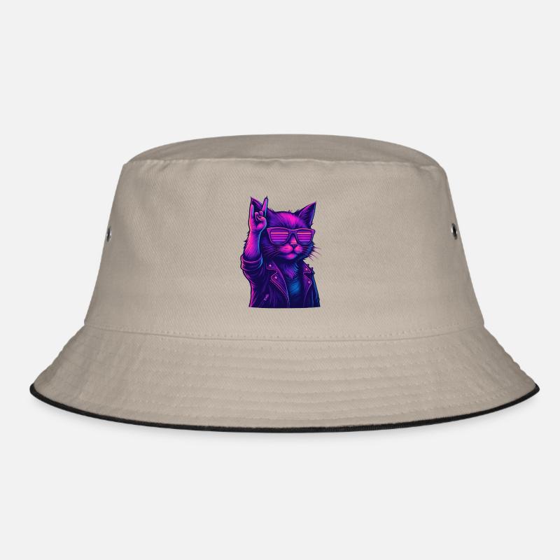Synthwave Cat 2 Rétro Rock années 80 Bob