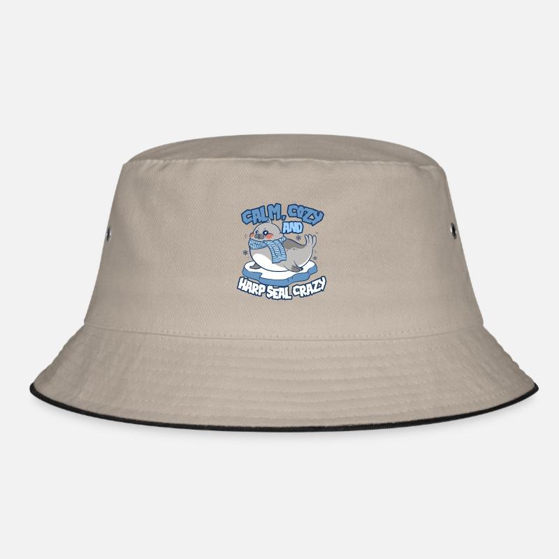Sattelrobbe Robben Harp Seal Crazy Bucket Hat