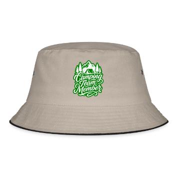 Camping Team Zelt Berge - Bucket Hat - Khaki/Schwarz - Vorne
