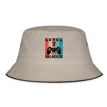 Level 7 freigeschaltet Retro-Controller - Bucket Hat - Khaki/Schwarz - Vorne