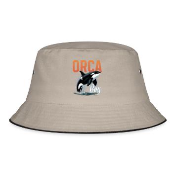 Funny Orca - Bucket Hat - Khaki/Schwarz - Vorne