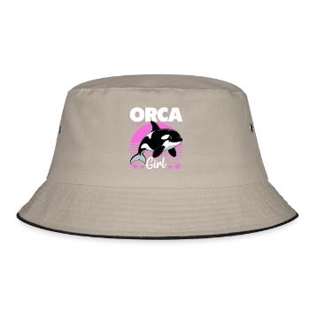 Funny Orca - Bucket Hat - Khaki/Schwarz - Vorne