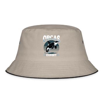 Funny Orca - Bucket Hat - Khaki/Schwarz - Vorne