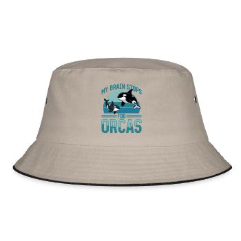 Funny Orca - Bucket Hat - Khaki/Schwarz - Vorne