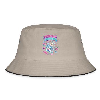 Null-G Zoomies | Astro Cat Space Humor - Bucket Hat - khaki/black - Front