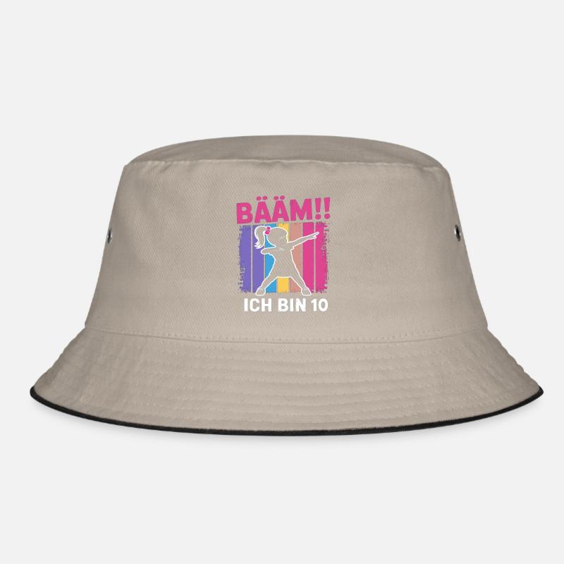 Bääm Ich bin 10 Dabbing Mädchen 10. Geburtstag - Bucket Hat - Khaki/Schwarz