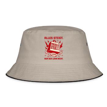 Everything rises except the wages - Bucket Hat - khaki/black - Front