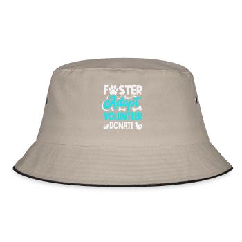 Foster Adopt Volunteer Animal Rescue Shelter - Bucket Hat - khaki/black - Front
