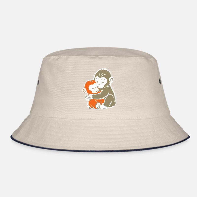 Hugging Monkey Duo Bucket Hat