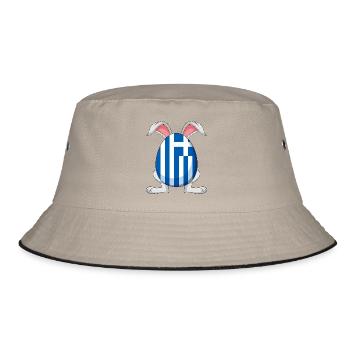 Little Tsourekaki Greek Easter Pascha Rabbit - Bucket Hat - khaki/black - Front