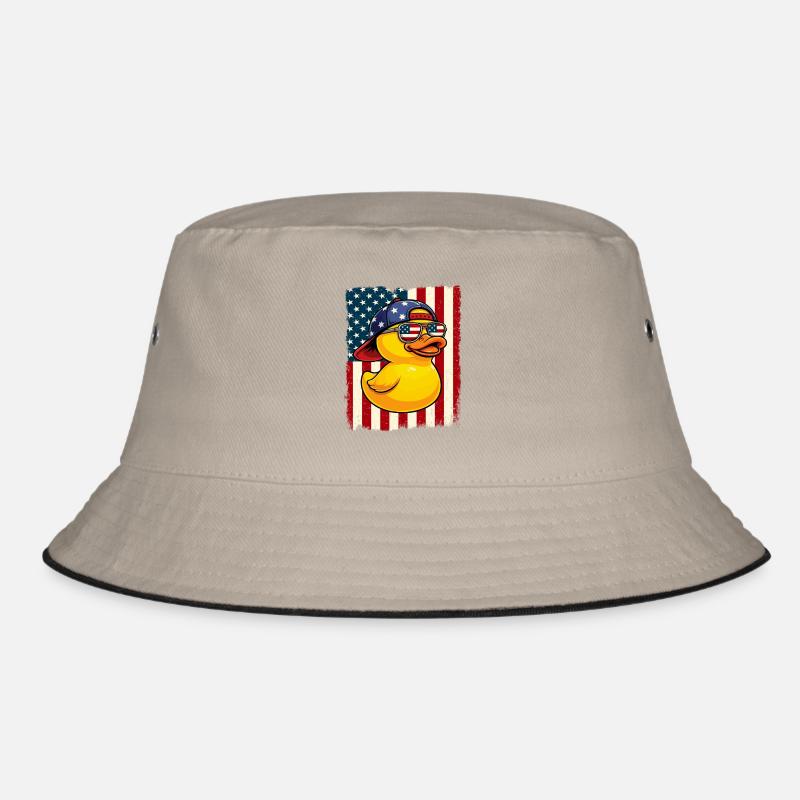 Rubber Duck US Flag Patriotic Duck Lover Bucket Hat