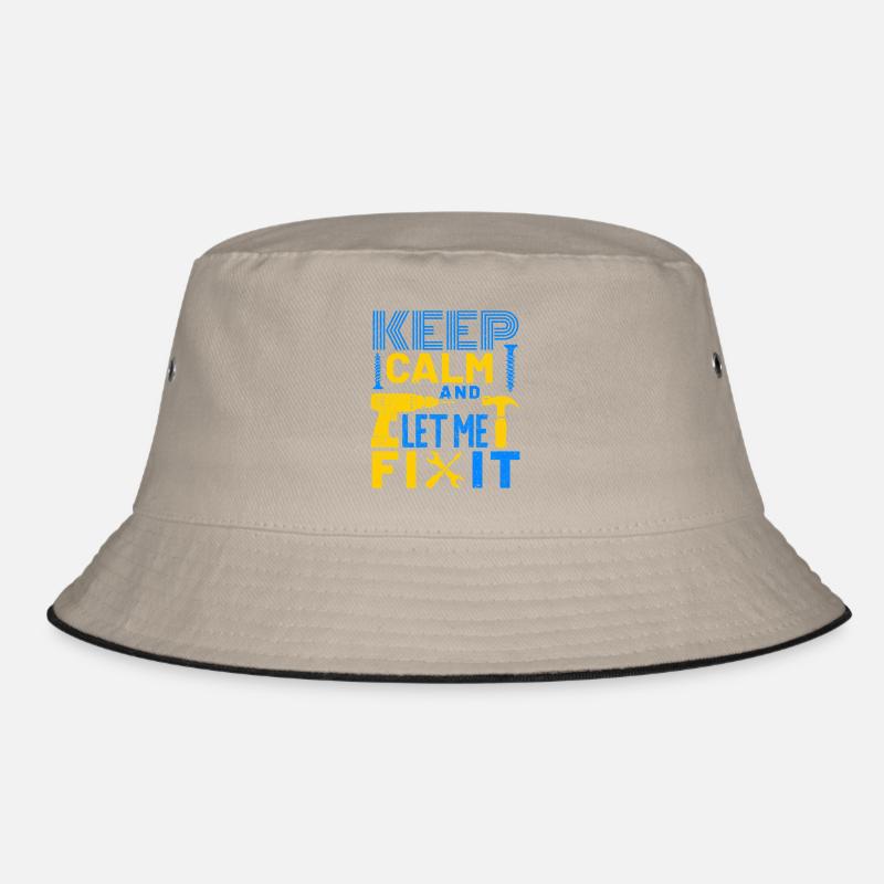 Keep Calm and Let me Fix It - Bucket Hat - khaki/black