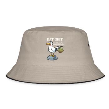 Norddeutscher Humor Spruch Dat Geit - Bucket Hat - Khaki/Schwarz - Vorne