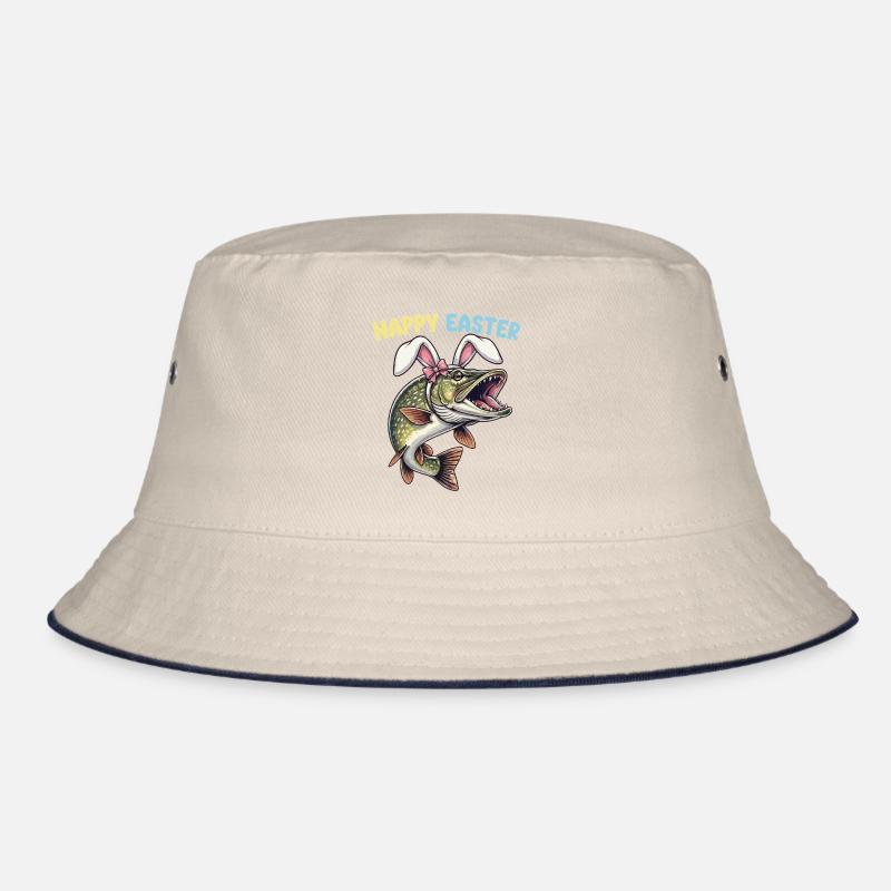 Easter fish pike with rabbit ears Bucket Hat