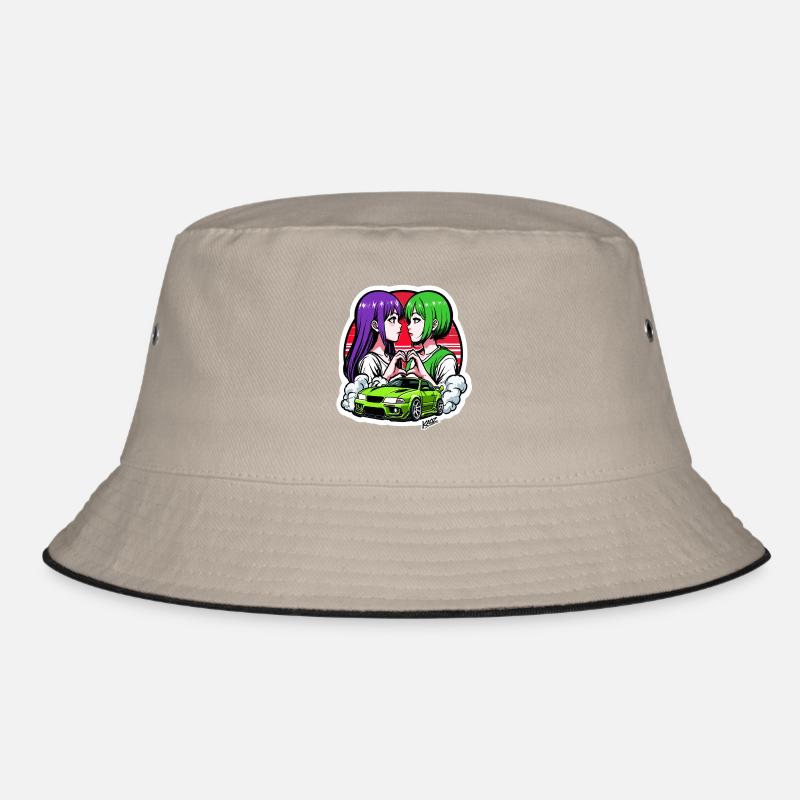 Neon Duo Heart Car Drift Bucket Hat