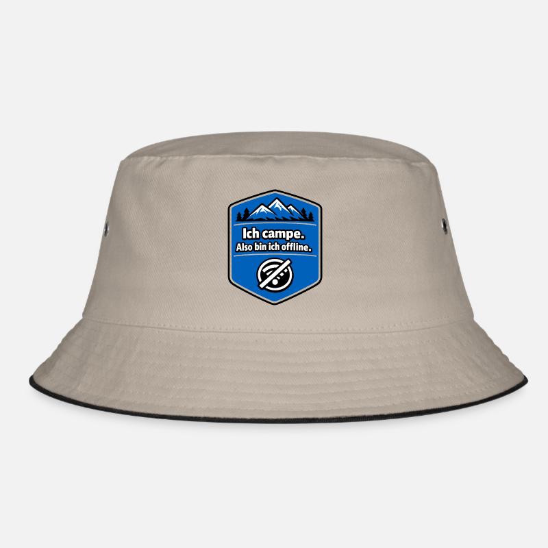 Camping - ich bin offline Bucket Hat