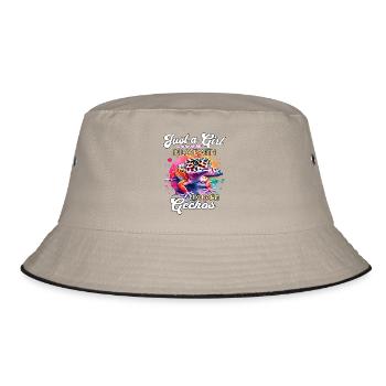 Mädchen Leopardgecko - Bucket Hat - Khaki/Schwarz - Vorne