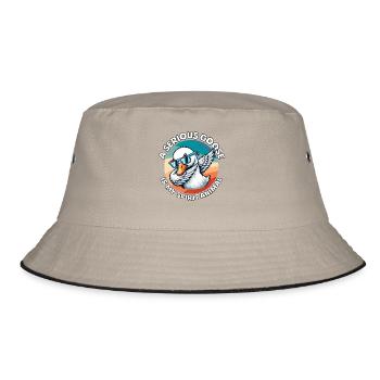 Lustige Gans Sprüche - Bucket Hat - Khaki/Schwarz - Vorne