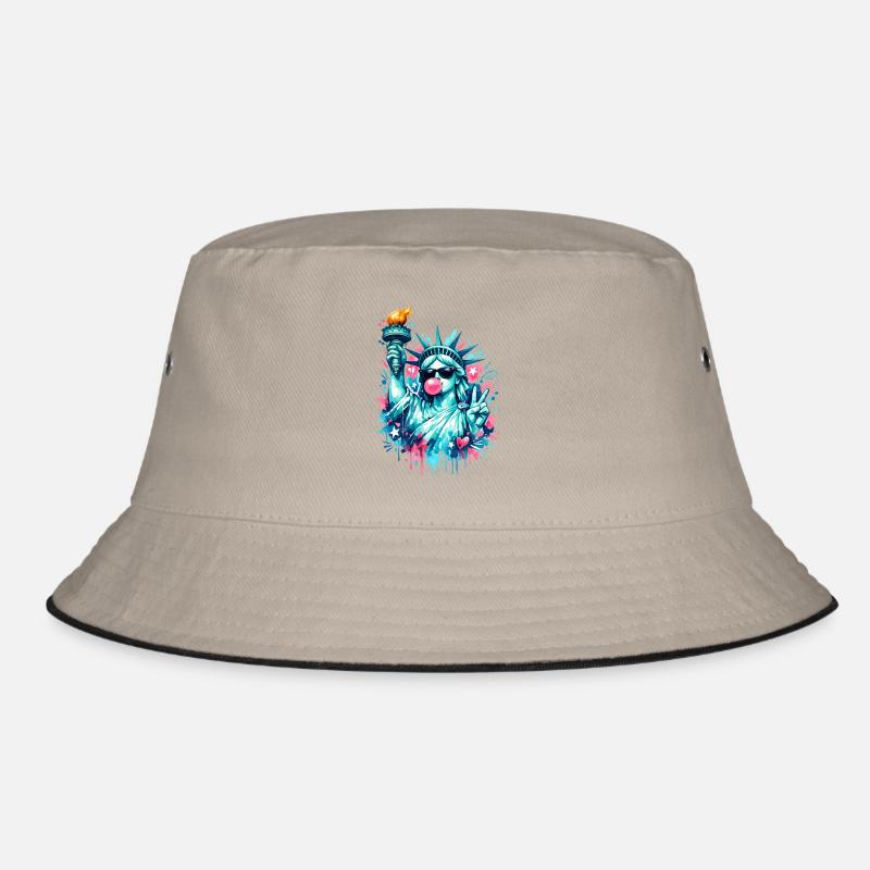 Coole Freiheitsstatue mit Sonnenbrille & Kaugummi Bucket Hat