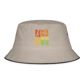 Cheerleader Squad Cheer Sport Retro Stil - Bucket Hat - Khaki/Schwarz - Vorne